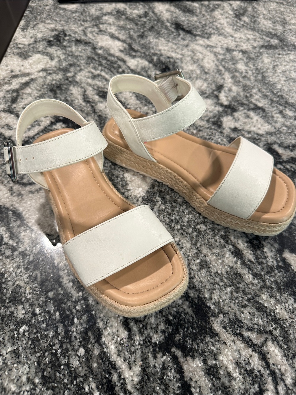 GB girls White Espadrille Platform Sandals
